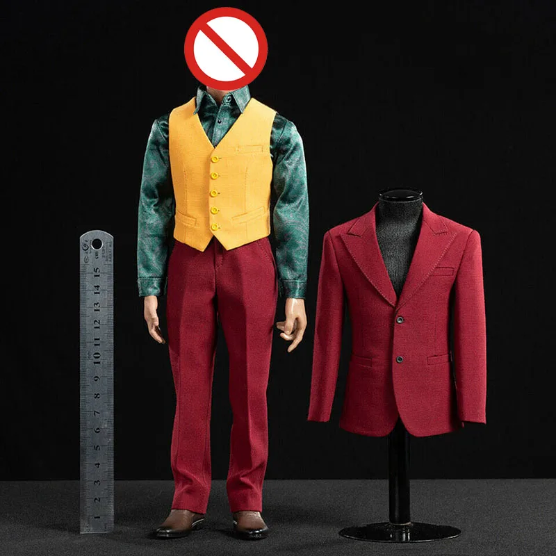 Toy Center CEN-M13 1/6 Comedian Clown Joaquin Red Suit Yellow Vest Green Shirt Doll Clothing Accessories Fit 12'' Action Figure