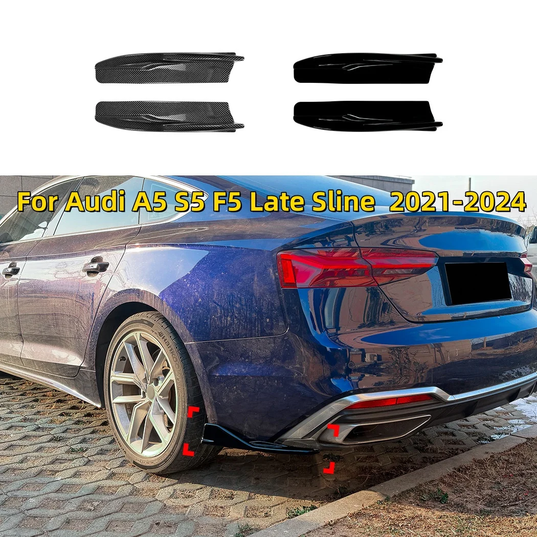 

Rear Bumper Corner Splitter Side Lip Spoiler Kit Car Exterior Accessory For Audi A5 S5 F5 Late Sline 4-Door Sportback 2021-2024