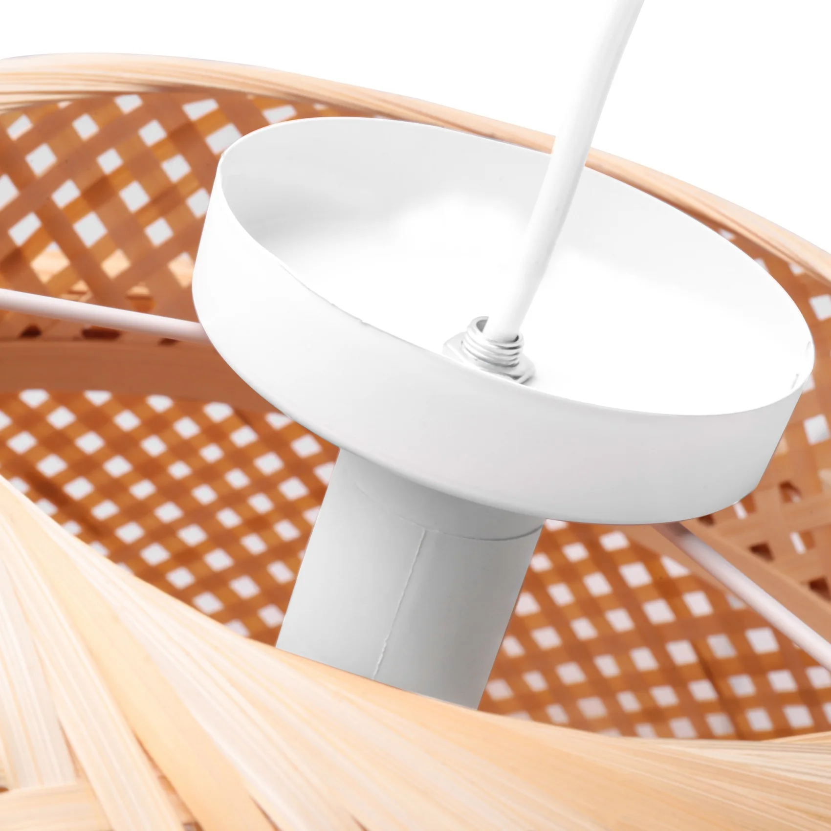 

ABLA-Handmade Bamboo Lampshade Pendant Ceiling DIY Restaurant Aisle Lamp Shades Weave Hanging Light (Without Light Source)