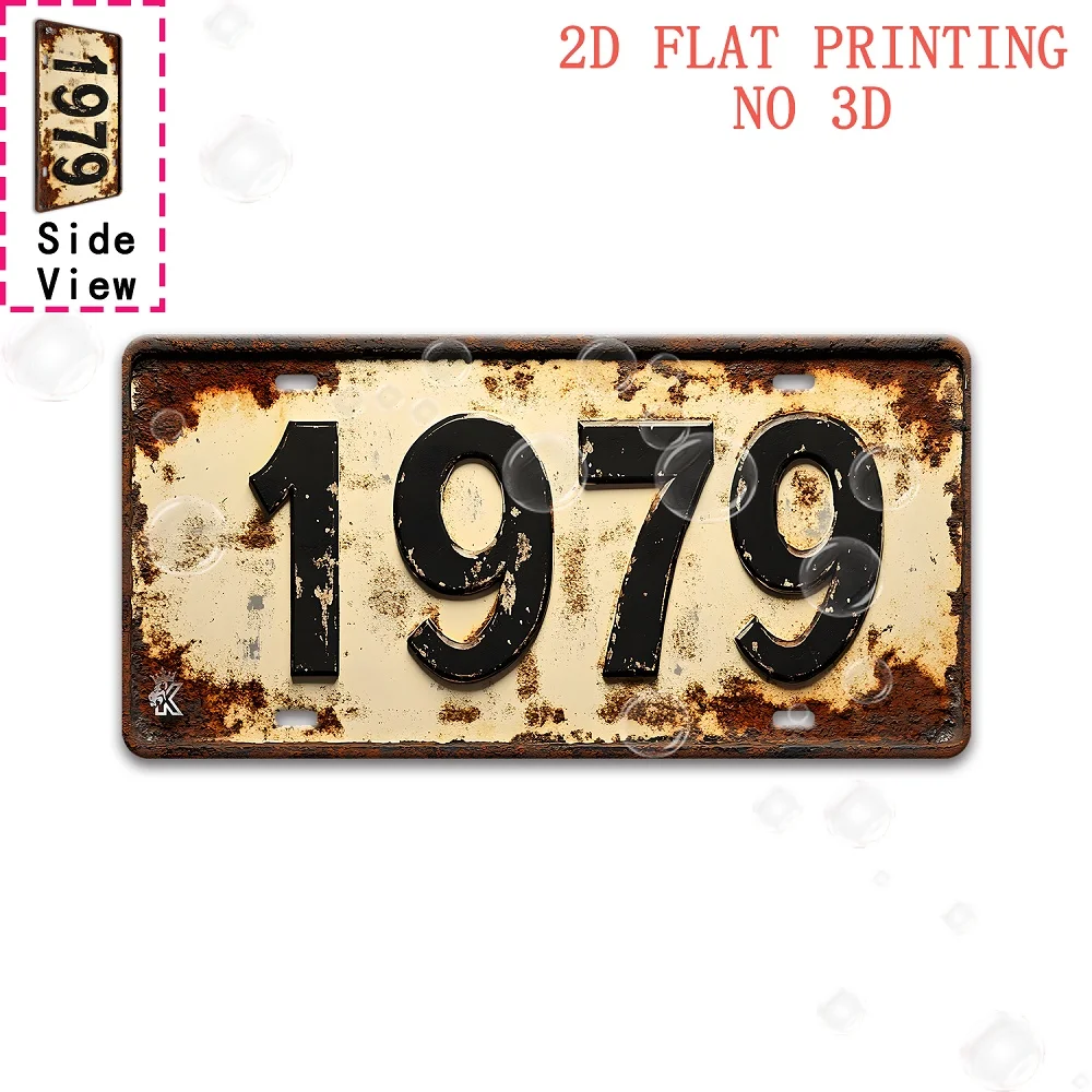 Plano 2D, letrero decorativo, 1 pieza, letrero de aluminio retro 1979 (29,97 cm x 14,99 cm), para Man Cave, Bar, garaje, cafetería, sala de estar, Gard