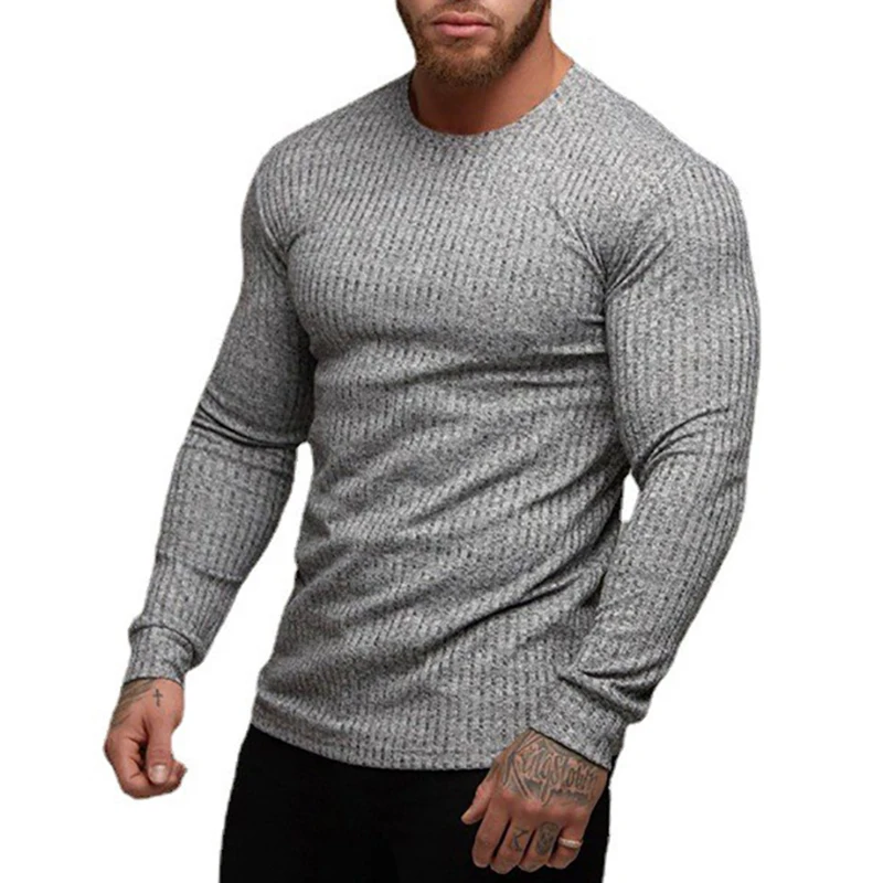 Autumn Breathable Knitted Long Sleeve Shirt - Image 6