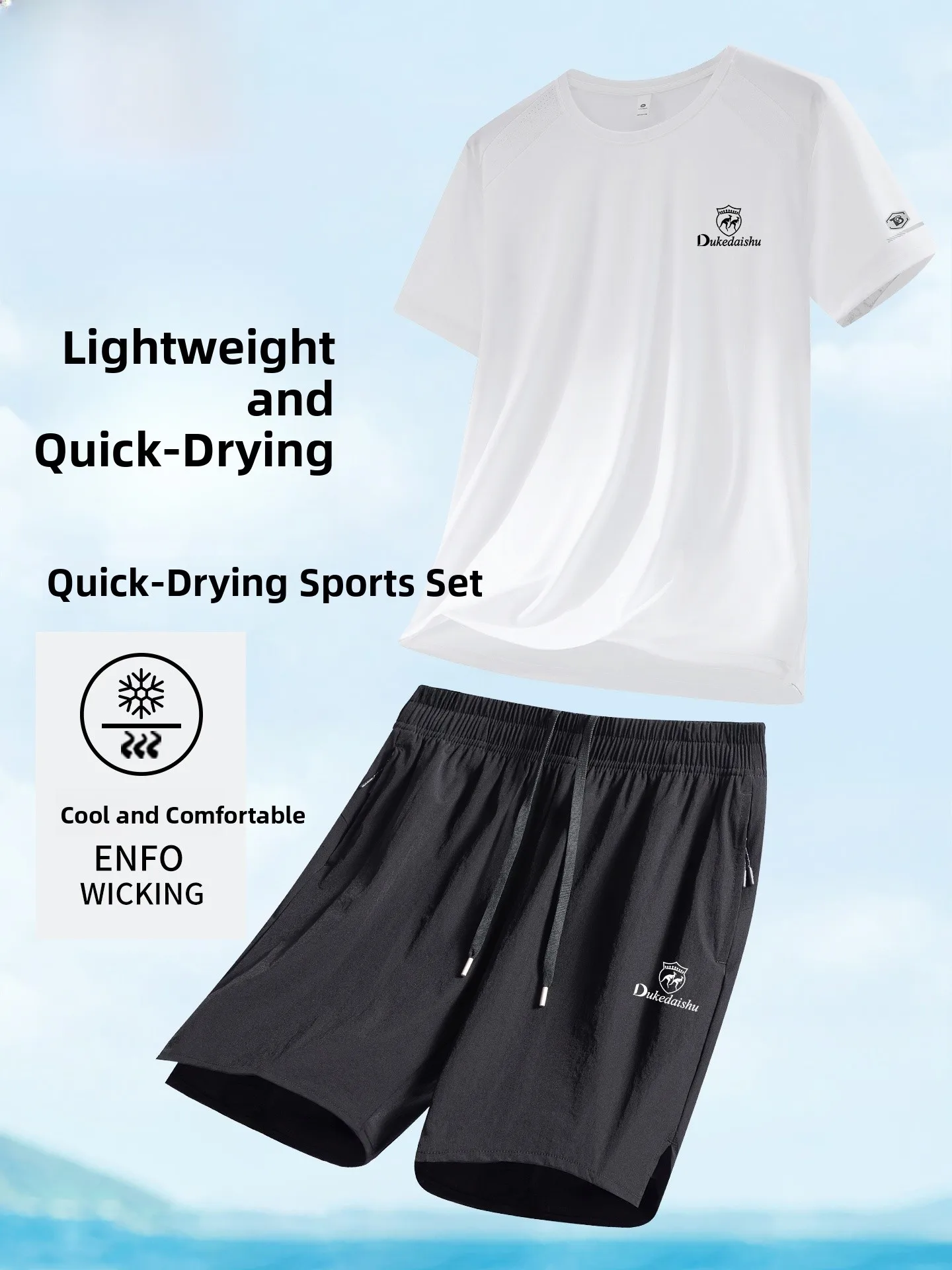 

Men's Fitn Gym Sport Suit Ice Silk Cool Sensation ort Sve orts Lightweight Running Summer Set Trendy Casual Sportswear