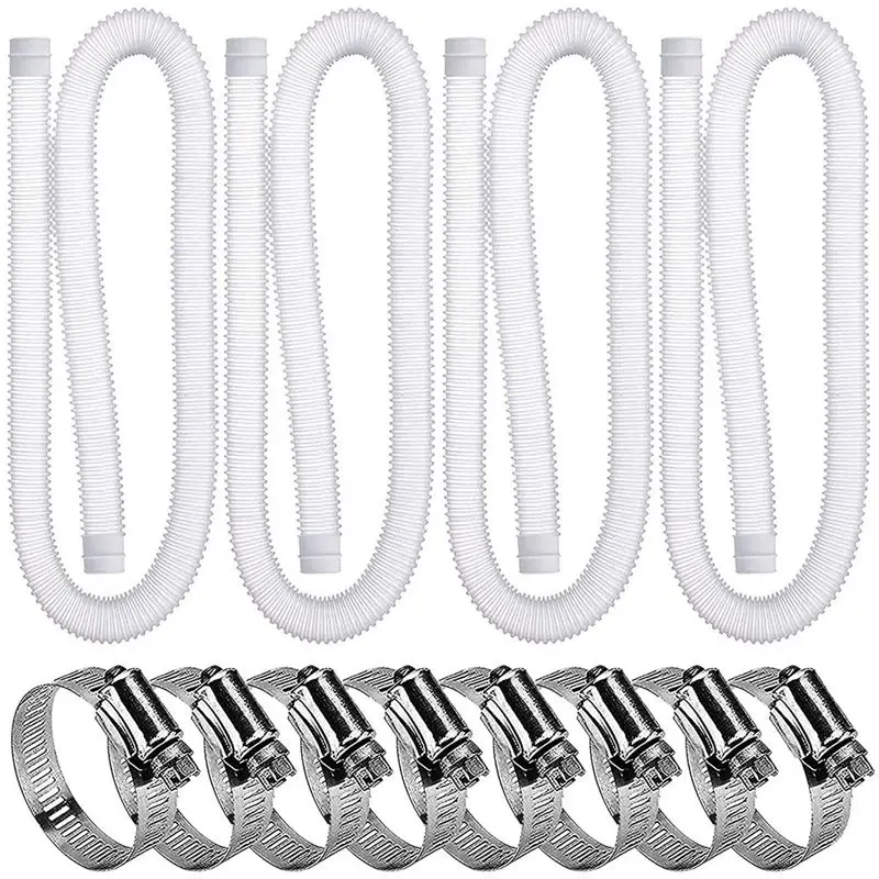 ABJS 4 Pack Swimming Pool Replacement Hoses,1.25In Diameter Pool Filter Replacement Hoses for Above Ground Pools