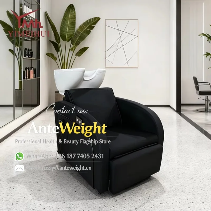 Hair Salon Furniture Backwash Washing Chair Massage Shampoo Bowl Bed Chair With Electric Leg-Rest
