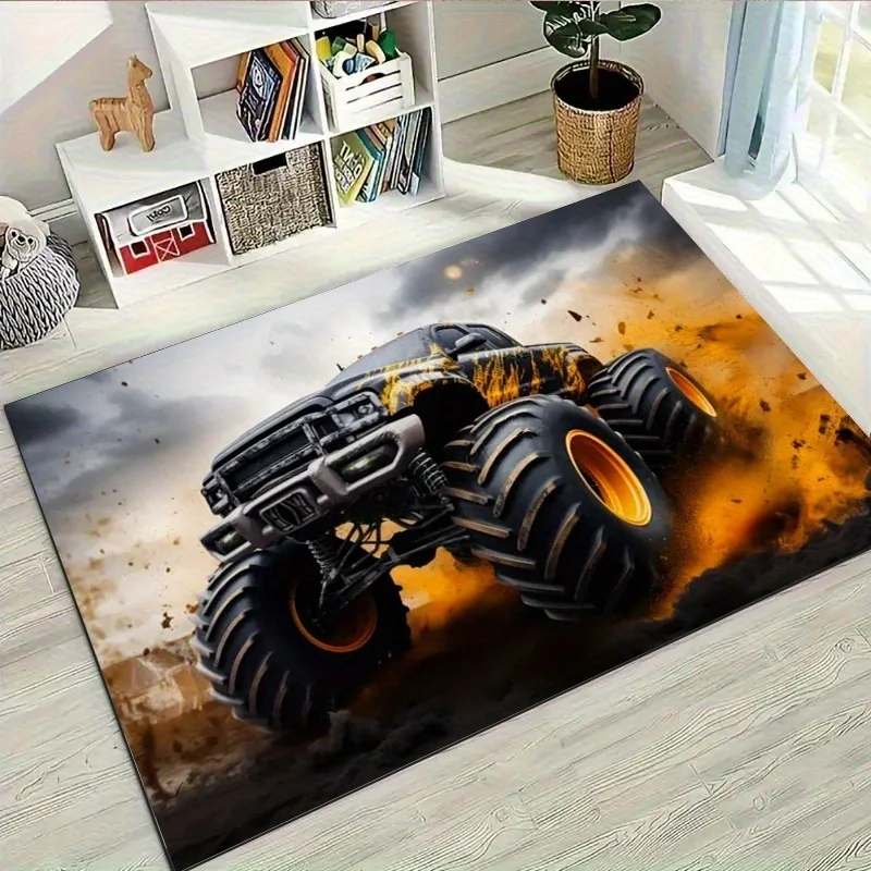 Monster Ride Design Luxury Mat, Non-Slip – Suitable for Entryway, Living Room, Bedroom, Sofa Edge, Gaming Chair, Office Chair, L