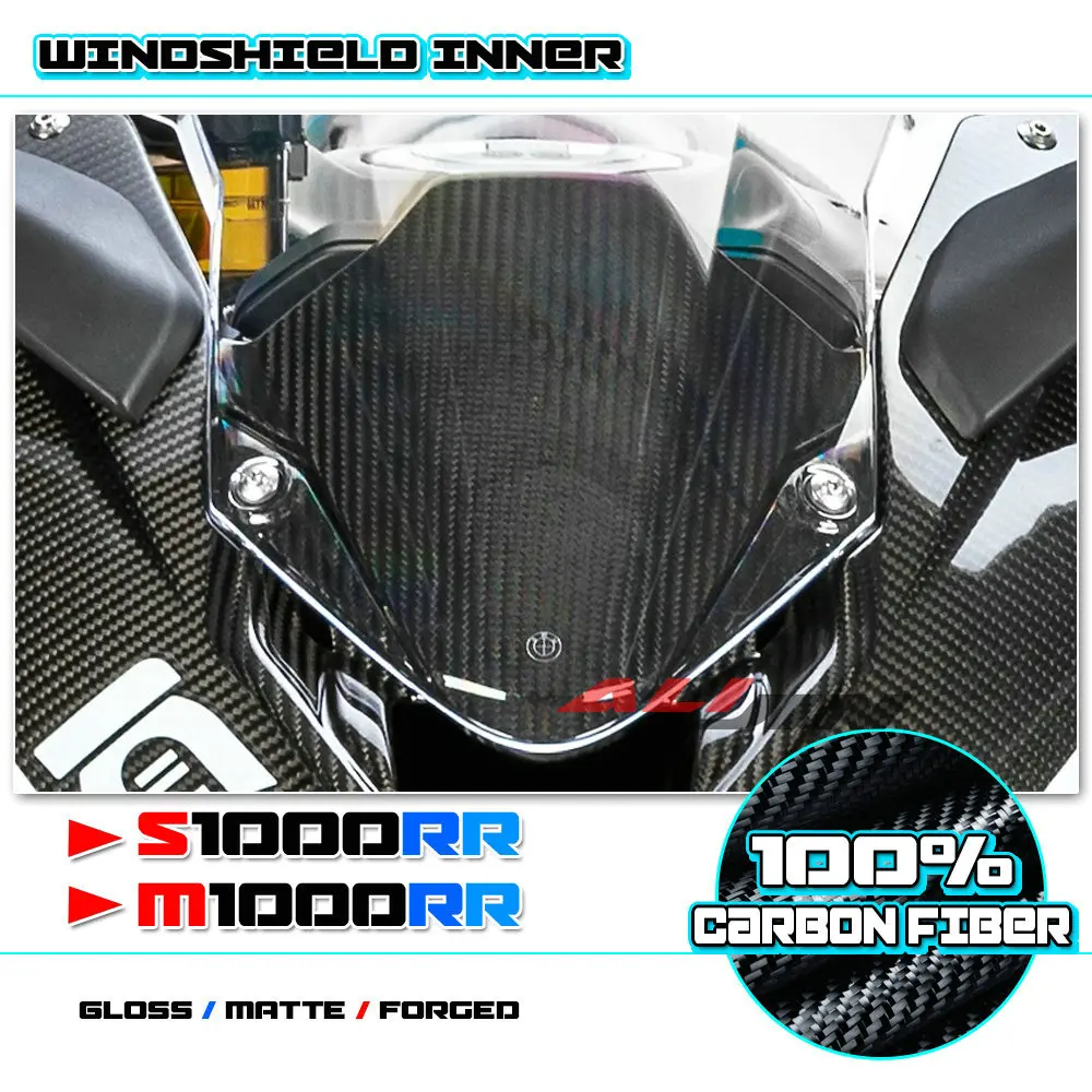 

100% Carbon Fiber Front Cockpit Dash Instrument Upper Cover Fairing Windshield Inner Panel For BMW S1000RR M1000RR 2019-2023