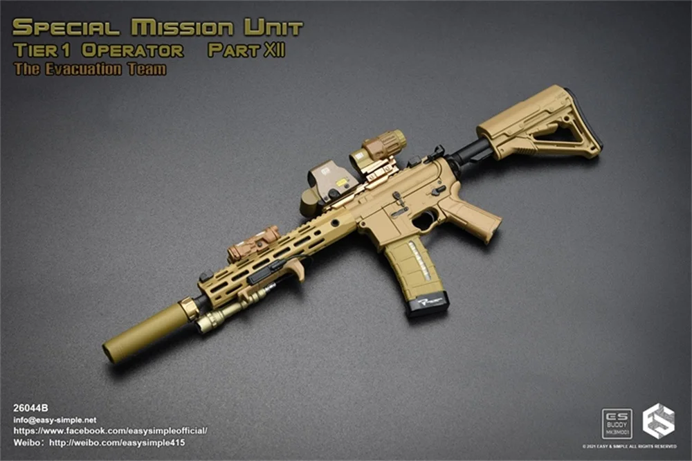 Hot Sale Easy&Simple ES 26044B 1/6 Special Mission Unit Tire 1 Operator Evacuation Team Part Main Weapon SR-16 For 12inch Doll