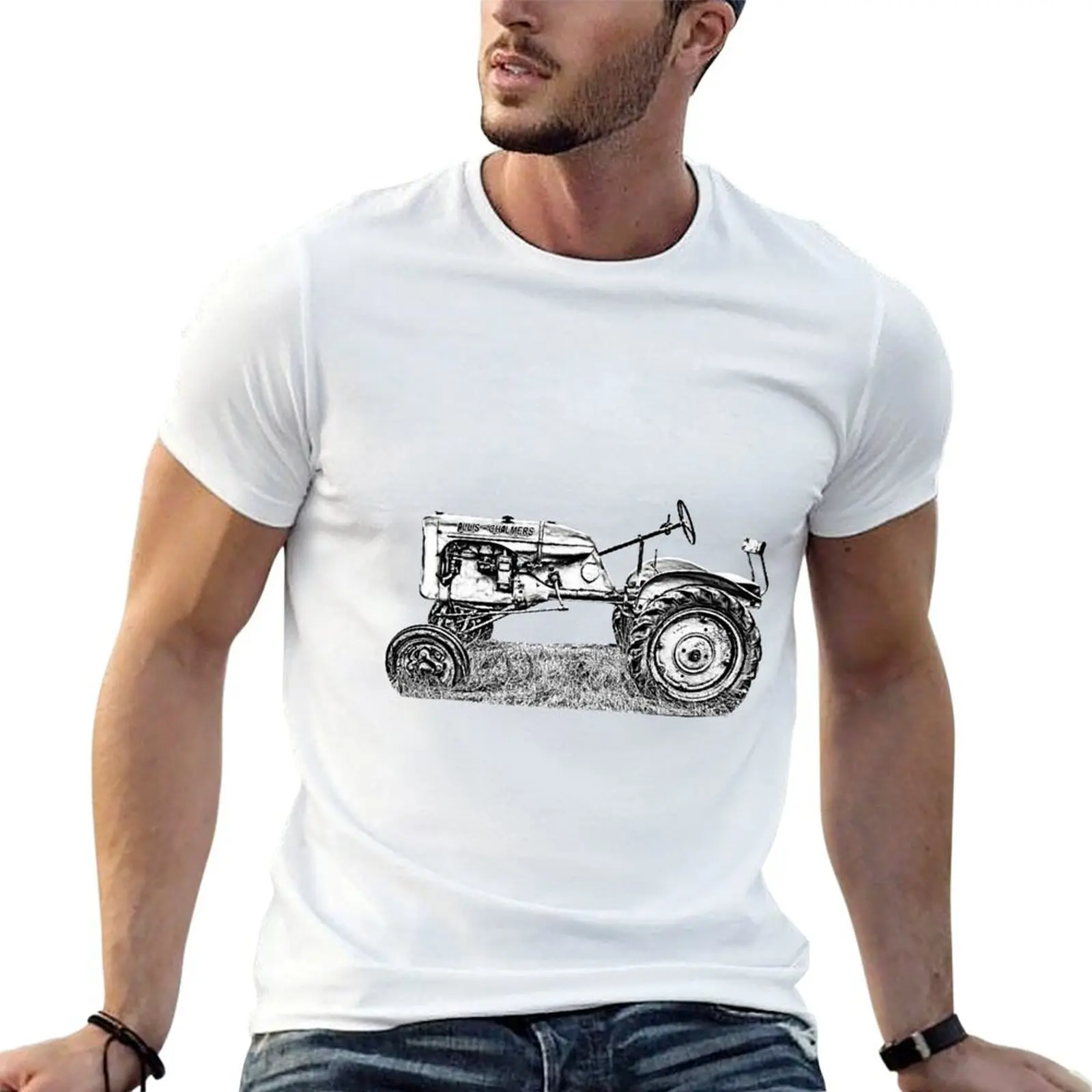 

Vintage tractor Allis Chalmers T-Shirt anime t shirts for man t shirts cotton 100% T-Shirt