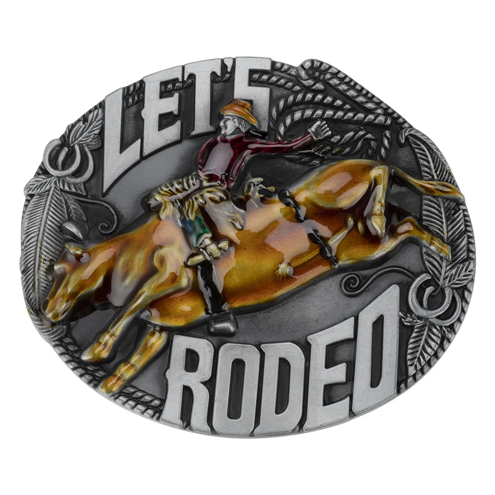 Rodeo Belt Buckle Matador Running of The Bulls