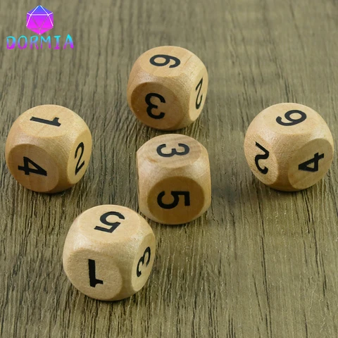 Деревянные кости D6 D10 набор из 5 штук