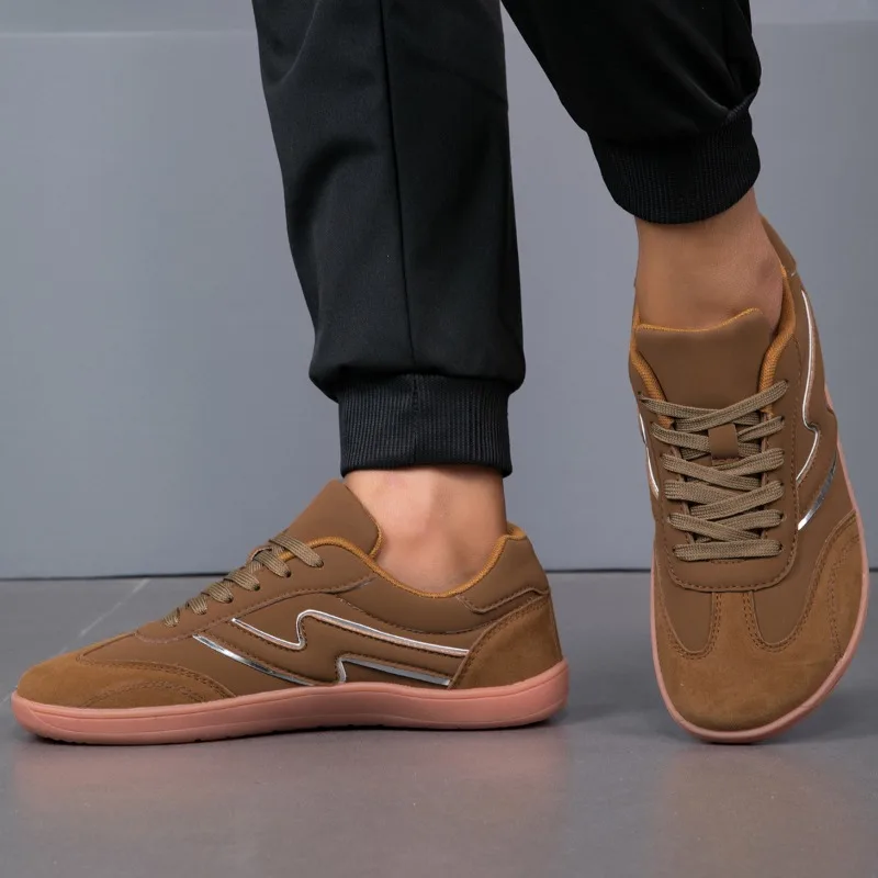 YRZL Plus Size Barefoot Shoes Men Comfortable Lightweight Casual Sneakers Men Lace Up Flat Athletic Training Shoes for Man