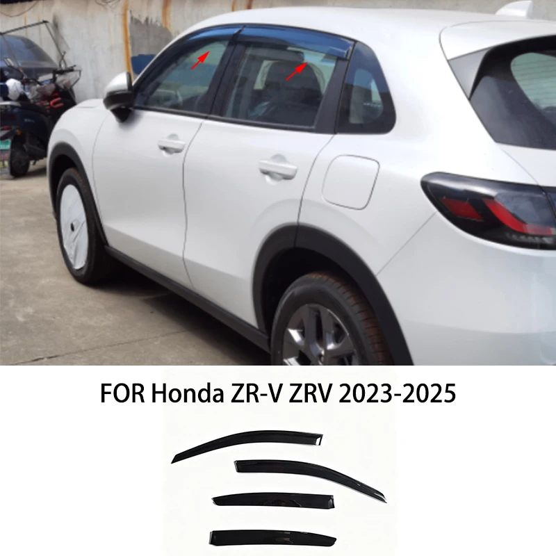 

Автомобильные аксессуары для Honda ZR-V ZRV 2023-2025, черный водонепроницаемый козырек для дверей, окон, вентиляционные шторы, защита от солнца и дождя