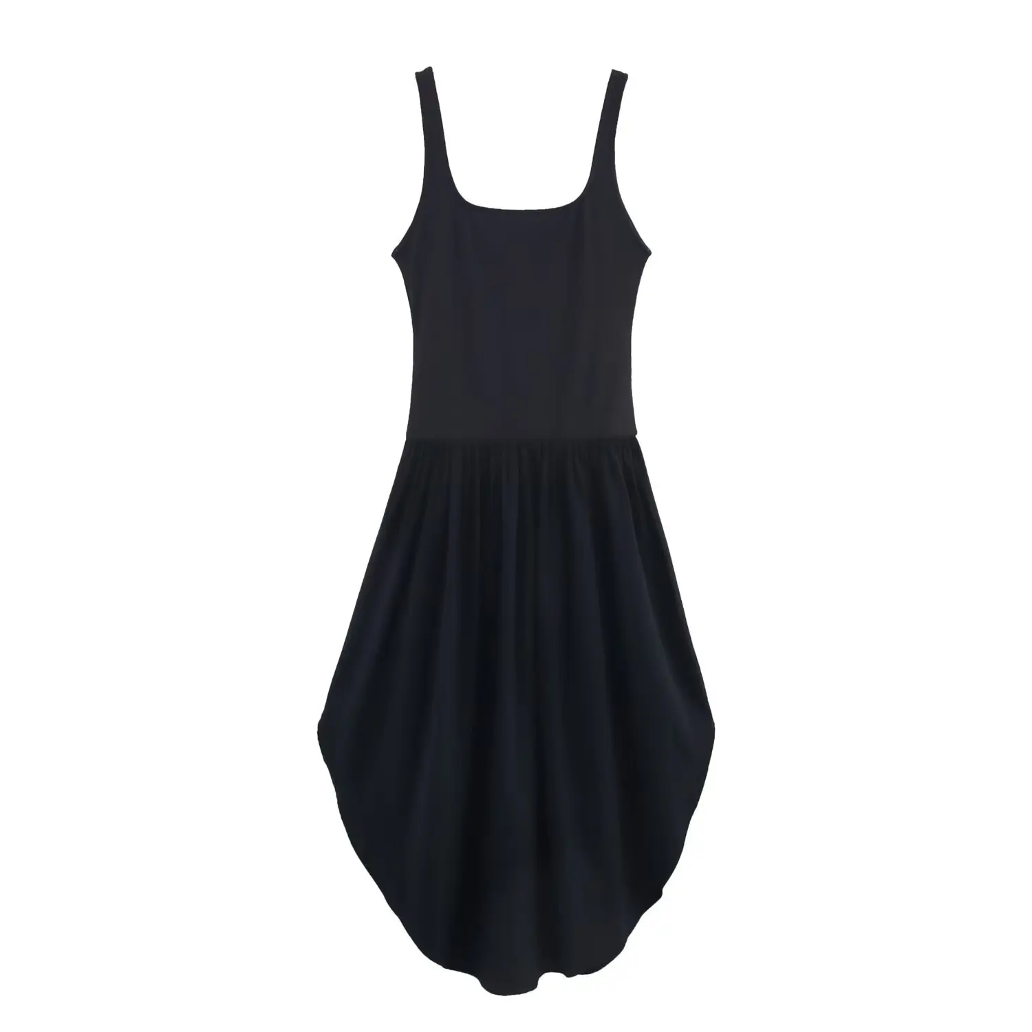 

Women's Sleeveless Casual Chic Dress Solid Spliced Square Collar Fashion Spring Summer Holiday Female Vestidos 2025