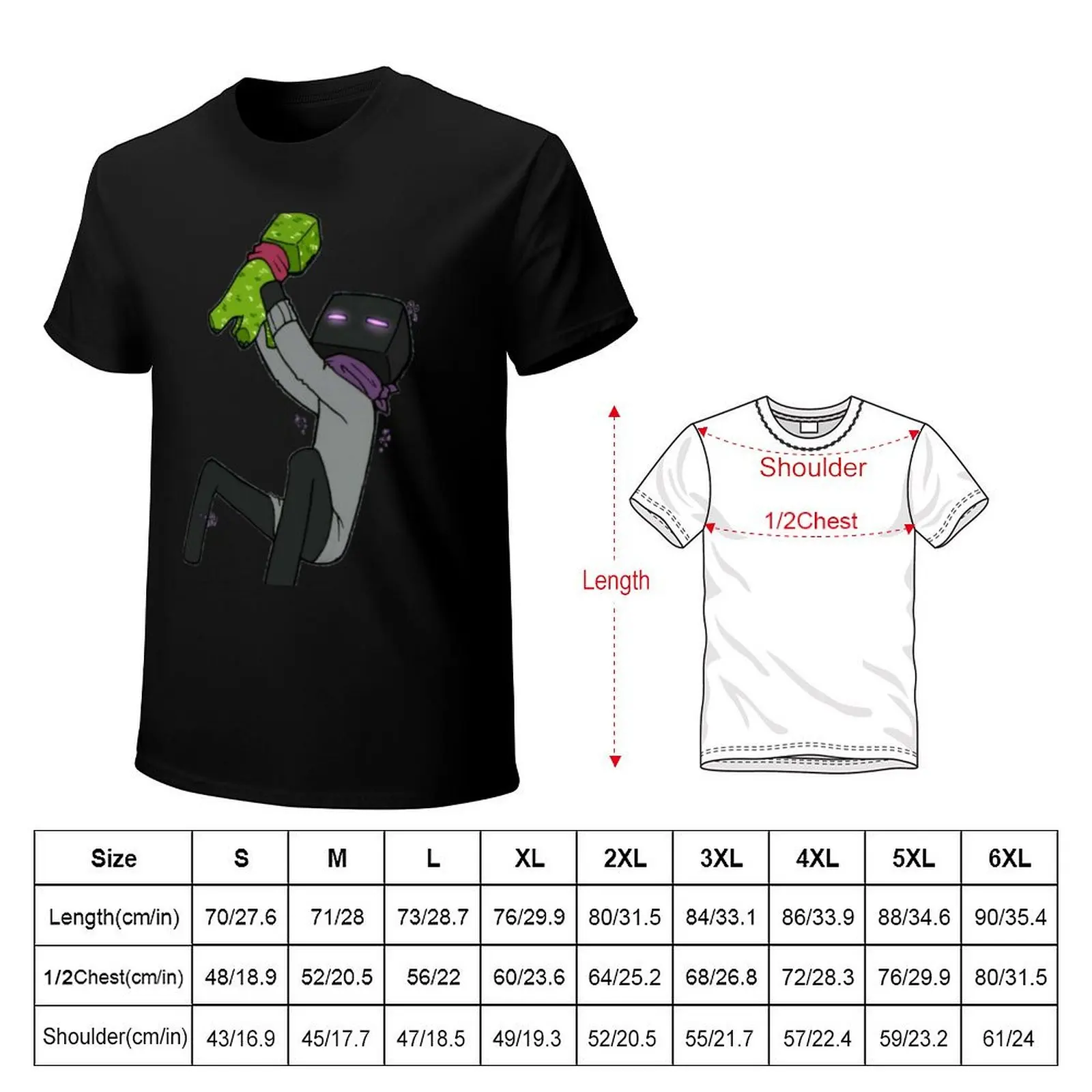 Creeper & enderman . T-Shirt korean fashion kawaii clothes sublime customs men clothings