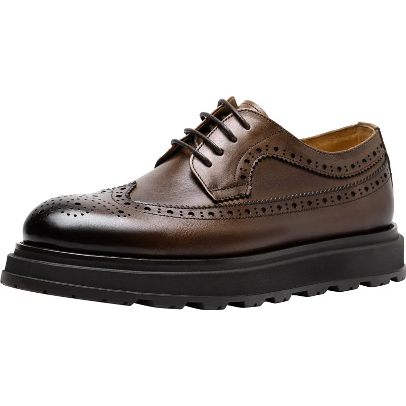 

Cowhide Casual Shoes Designer Spring Autumn Winter Male Designer Shoes Genuine Leather Flats British Retro Men Luxury Sneakers