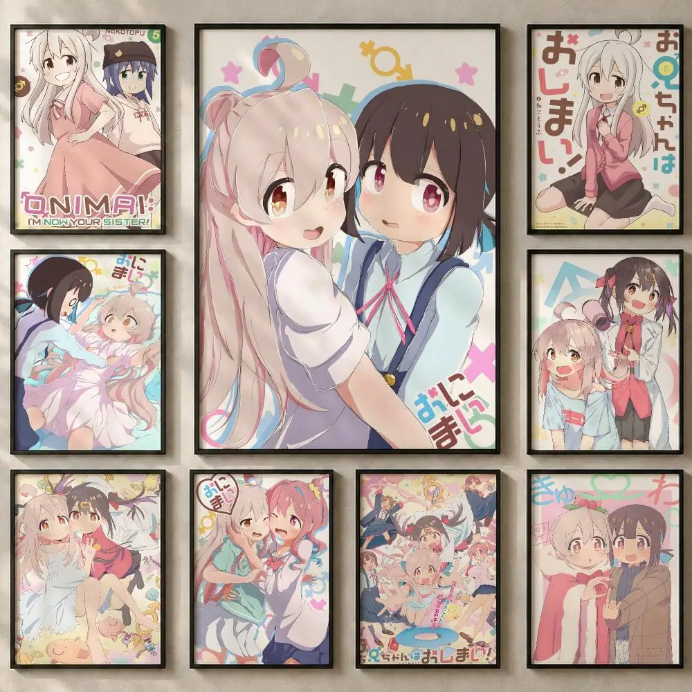 Anime O-ONIMAI: I'm Now Your Sister!S Poster Art  Self-Adhesive No Glue Residue Wall Sticker for Home Office Nursery