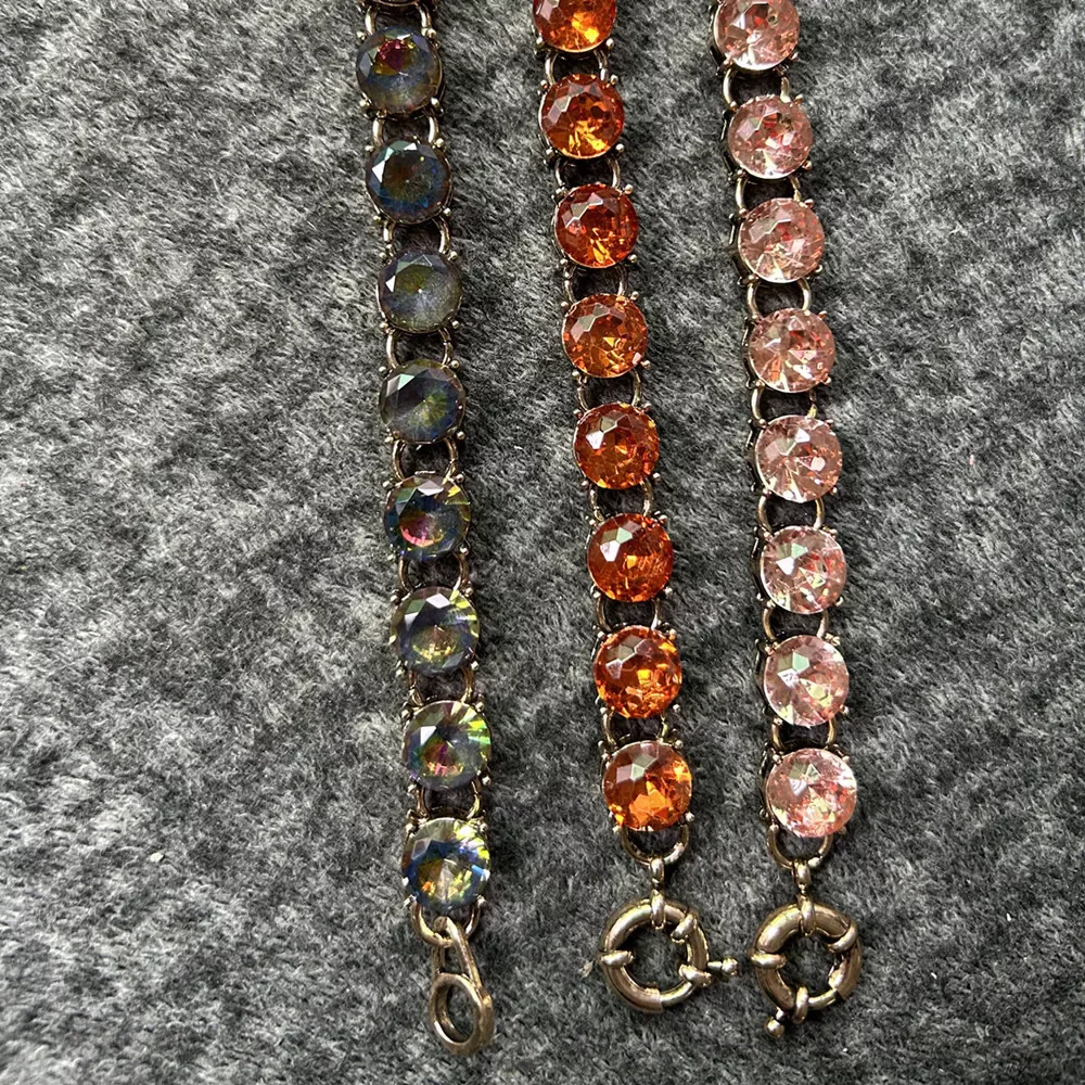 Classic Glass Crystal Gemstone Dot Bracelet Women Sparkly Rhinestones Stone Fashion Bangles Jewelry Wholesale