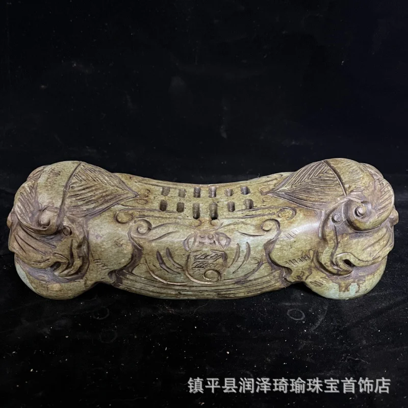 

Antique Leak-Picking Qianlong Year Ming and Qing Antique Jade High Ancient Jade Old Hanbai Jade Old Objects Old Goods Tiger Head