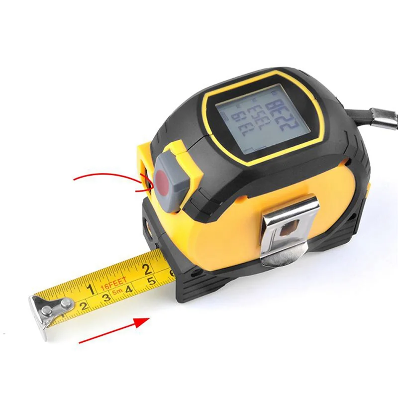 1 шт. лазерная рулетка высокоточный лазерный дальномер стальная рулетка желтый