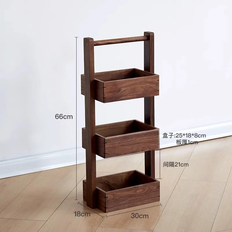 

Multi Layer Snack Storage Products, Home Floor Widening Walnut Wood Chinese Style Storage Shelves
