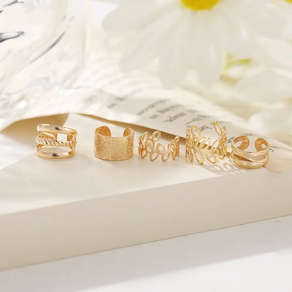 Fashion Jewelry For Women Multi-layer Without Pierced C-Shape Korean Style Earrings Earring Set Leaves Ear Cuff Ear Bone Clips