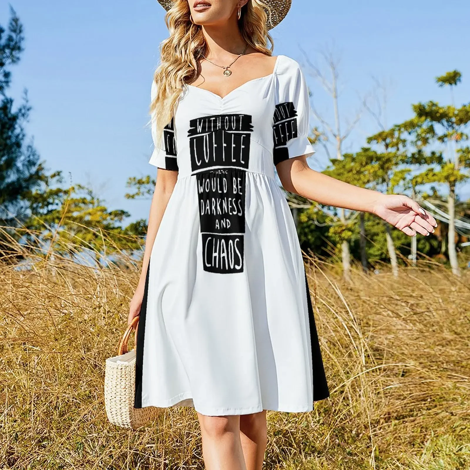 Without coffee, there would be darkness and confusion Sleeveless Dress Summer skirt Women's summer dresses Dress