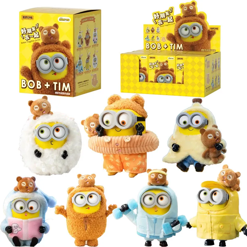 

Подлинная 52 игрушки BOB&TIM Миньоны Хорошие друзья вместе Слепая коробка плюшевые Миньоны Слепая коробка Аниме кулон Детские игрушки Коробка Подарки
