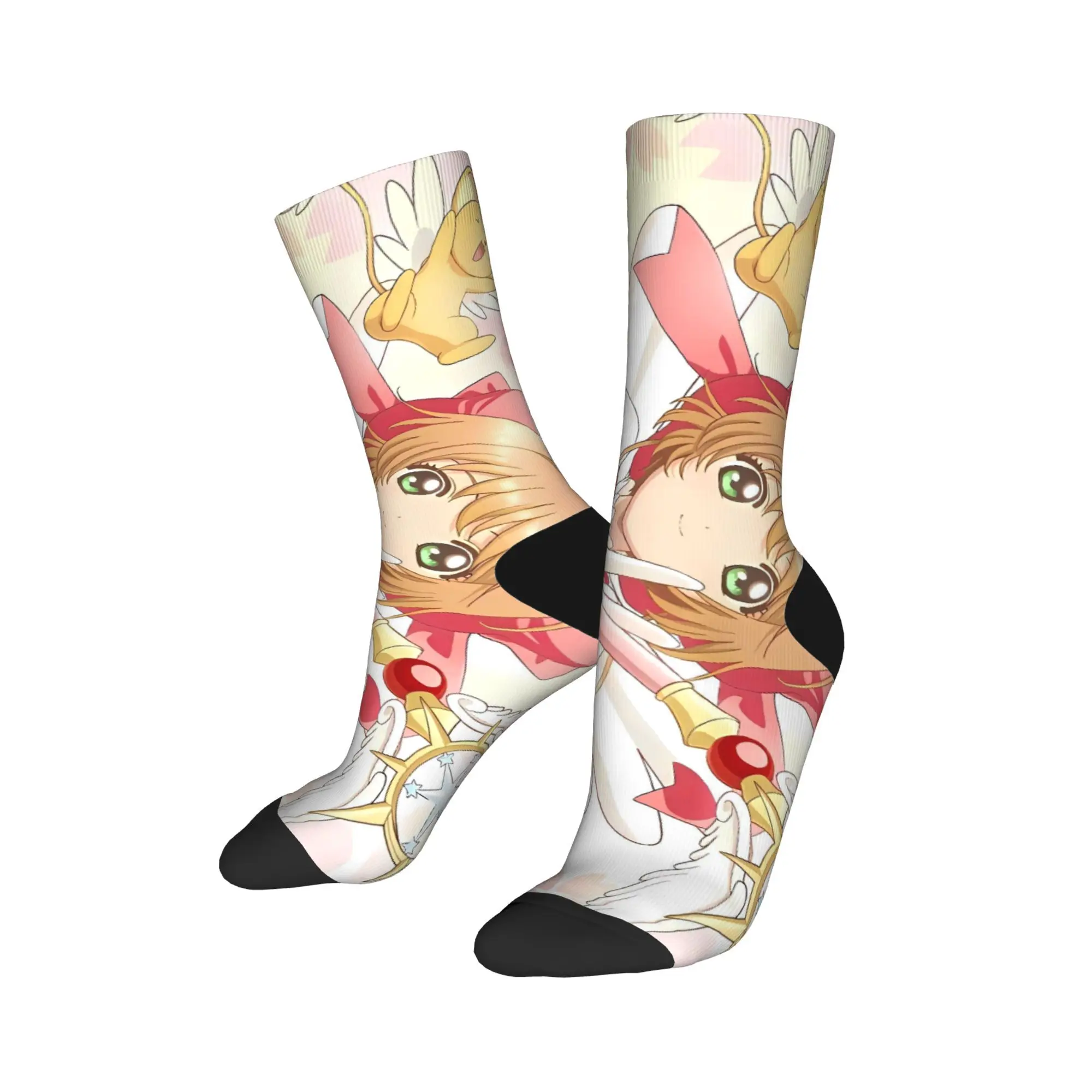 أنيمي كاردكابتور ساكورا الجوارب الخريف جوارب خمر الكبار الرجال الجوارب الناعمة تصميم الدراجات المضادة للبكتيريا الجوارب