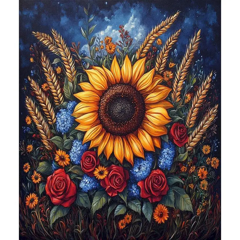 

GATYZTORY Acrylic Paint By Numbers Original Gifts Sunflower Picture Drawing Adults Crafts Wall Decor Gift Handpainted Art Suppli