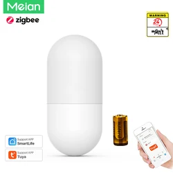 Meian Sensor de movimiento PIR, alarma de seguridad Tuya, conexión inalámbrica, Detector infrarrojo, Zigbee, Control por aplicación Smart Home Life, Compatible