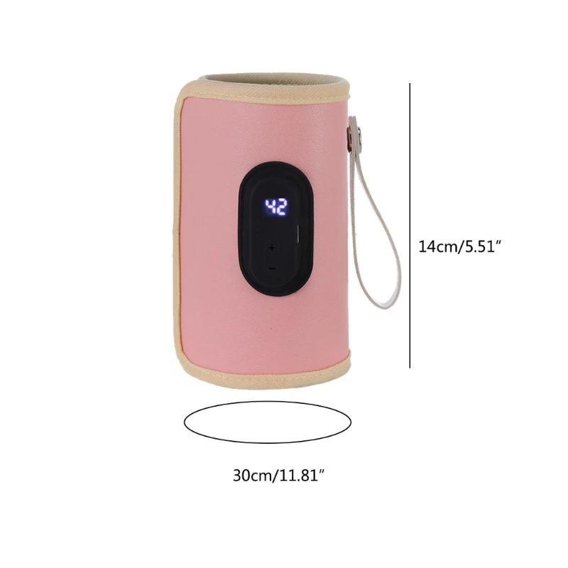 Voedingsflessenverwarmer Usb Oplaadbare Verwarmingshuls Melkwarmer 20 Temperatuur Verstelbare Geïsoleerde Moedermelk Verwarmingszak