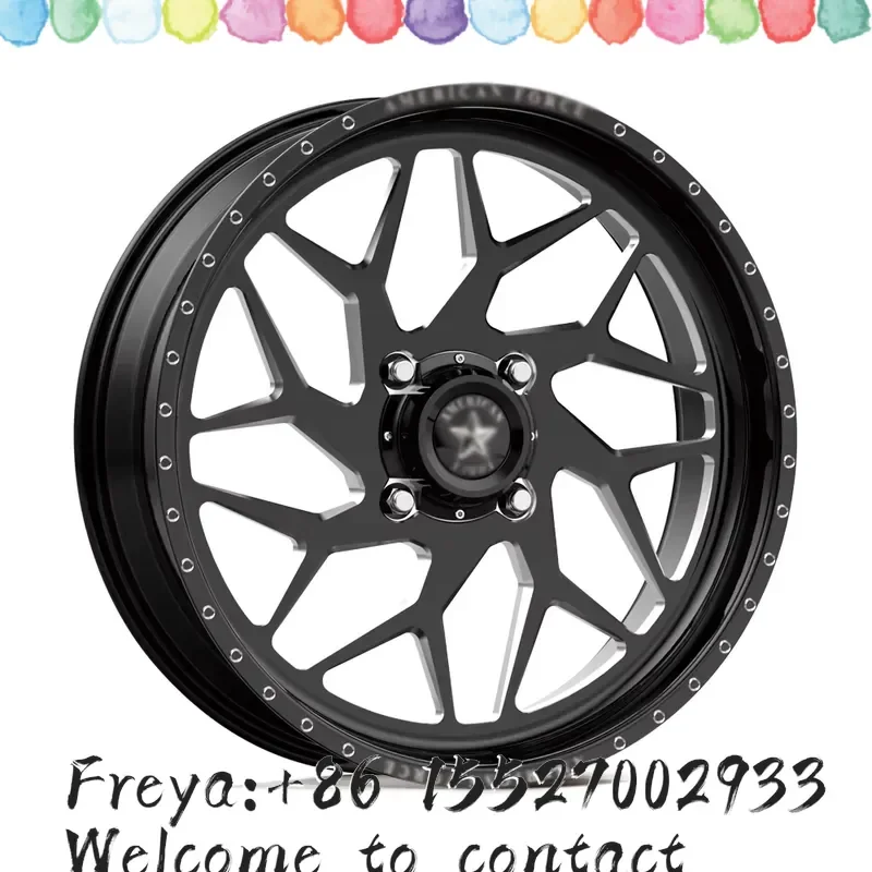 22x7 24x7 UTV Forged Wheels Gloss Black Milled Split Multi Spoke 4x156 for Polaris RZR Ranger General Narrow Sand Wheels