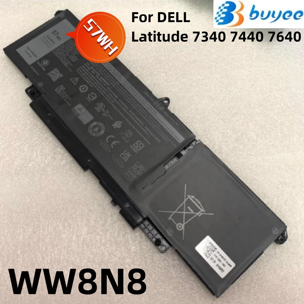 

New WW8N8 Laptop Battery For DELL Latitude 7340 7440 7640 Series Notebook 047T0 3ICP6/65/78 4878mAh 11.4V 57Wh