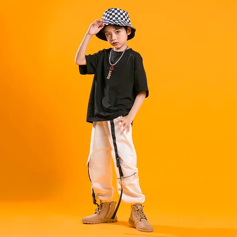 Kinder tanzen Kleidung Hip Hop Jazz Ballsaal Kostüme für Mädchen Jungen Tanz kleidung Street Dance tragen Bühnen outfits T-Shirt Hosen cool
