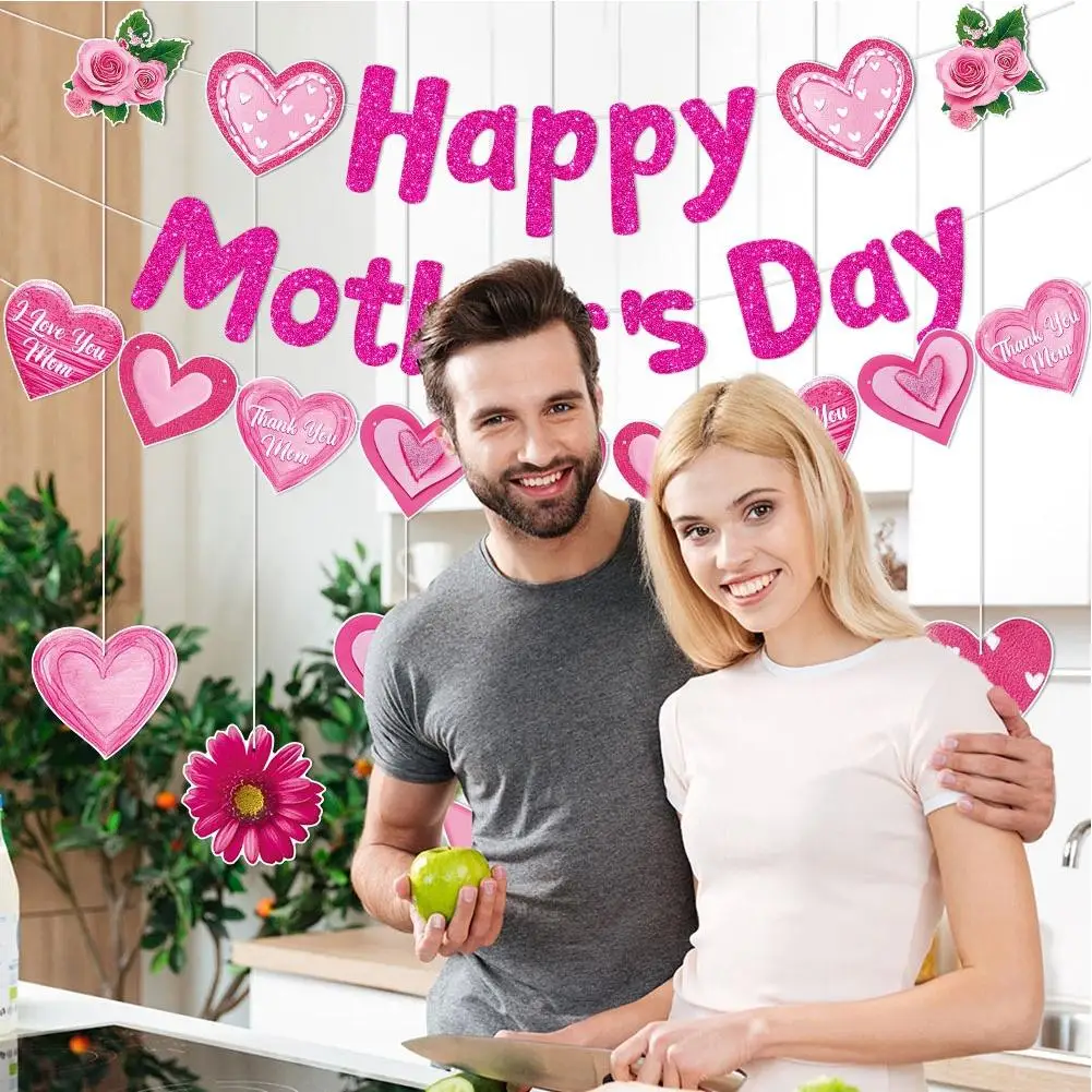 

Happy Mother's Day Banners Decorations Flowers Flags Flags Atmosphere Day Accessories Furniture Mother's Gifts U5B6