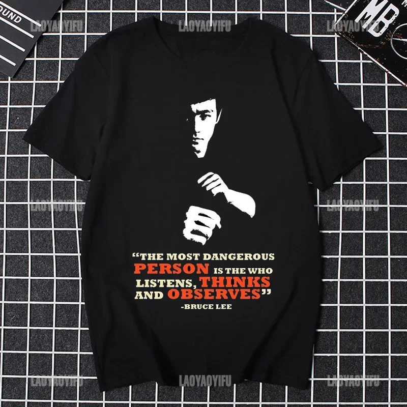 

The Dragon T Shirt Men T- Movie Kung Fu Brusli China Tee Short Sleeve Tops Wide O-neck Classic Nostalgia