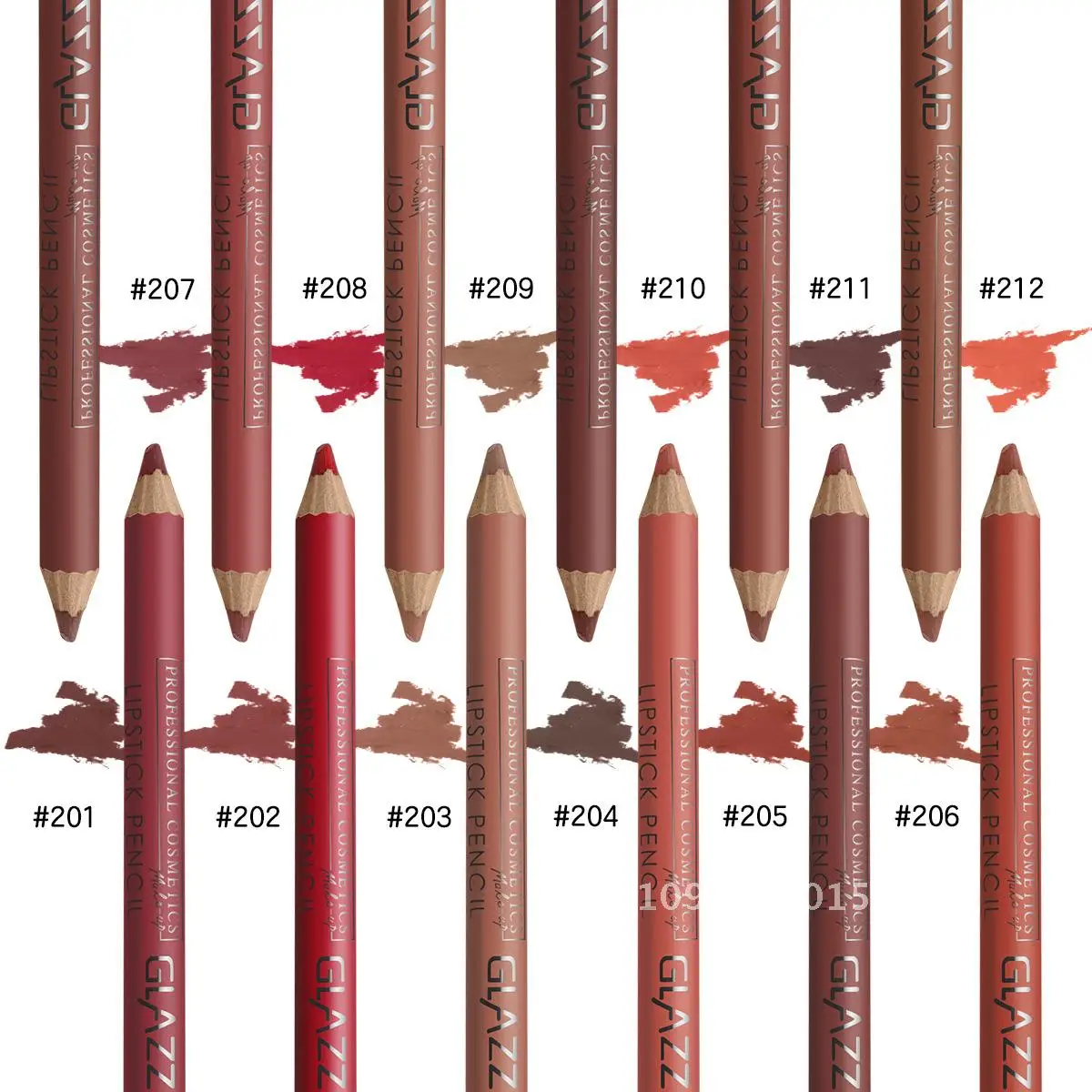 GLAZZI 12 Colors Matte Lip Liner Pen Long-lasting Waterproof Hook Line Universal Lip Makeup Easy to Color Lipstick Pencil Set
