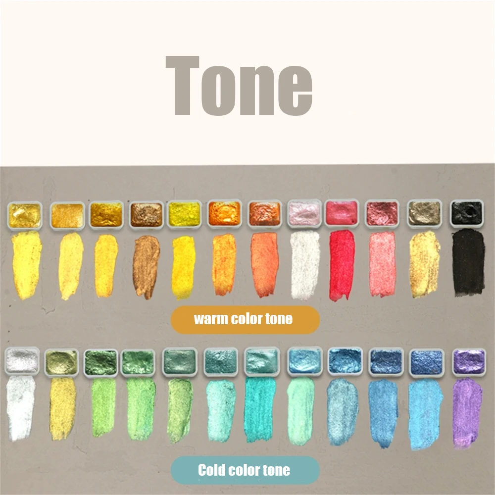 20 لونًا من ألوان مائية لؤلؤية، صبغة دونهوانغ، تغليف صلب للرسم الصيني، خط ثانغكا، رسم ملون، إلخ