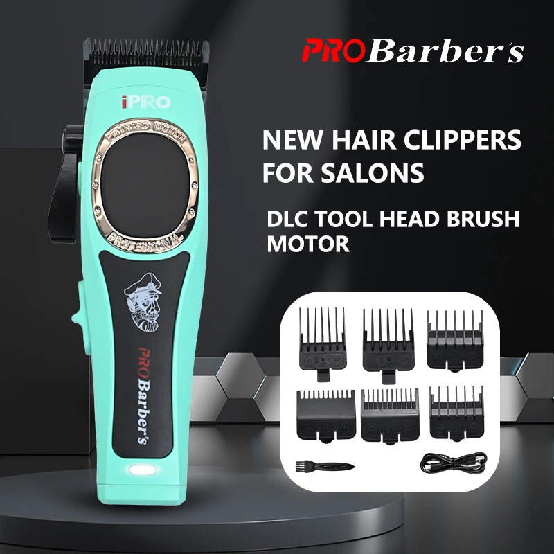 Professional Electric Hair Clipper 7500RPM Oil Head Gradient Hair Trimmers Barber Shop Silent Hair Machine S1093 DLC Blade