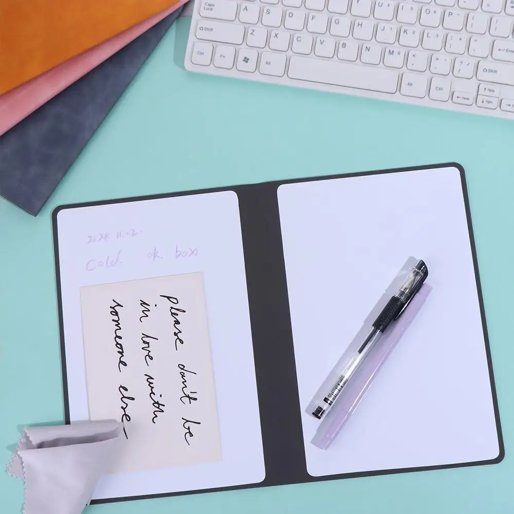 A5 Whiteboard Notebook Reusable Business Whiteboard Notepad Message Note Erasing Drawing Graffiti Doodle Memo Pad