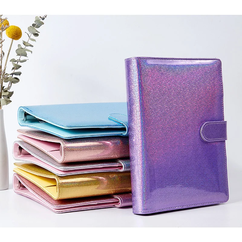 Colorful Laser Binder Shell Magnetic Buckle A5 Notebook Binder 2022 New Notepad Diary Without Inner Core Stationery Supplies