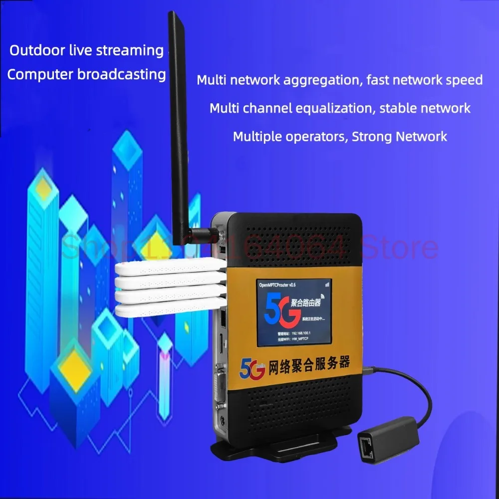 Convergence Router 4G5G Overlay Tiktok Outdoor Live Streaming Gigabit Convergence Router SRT Return