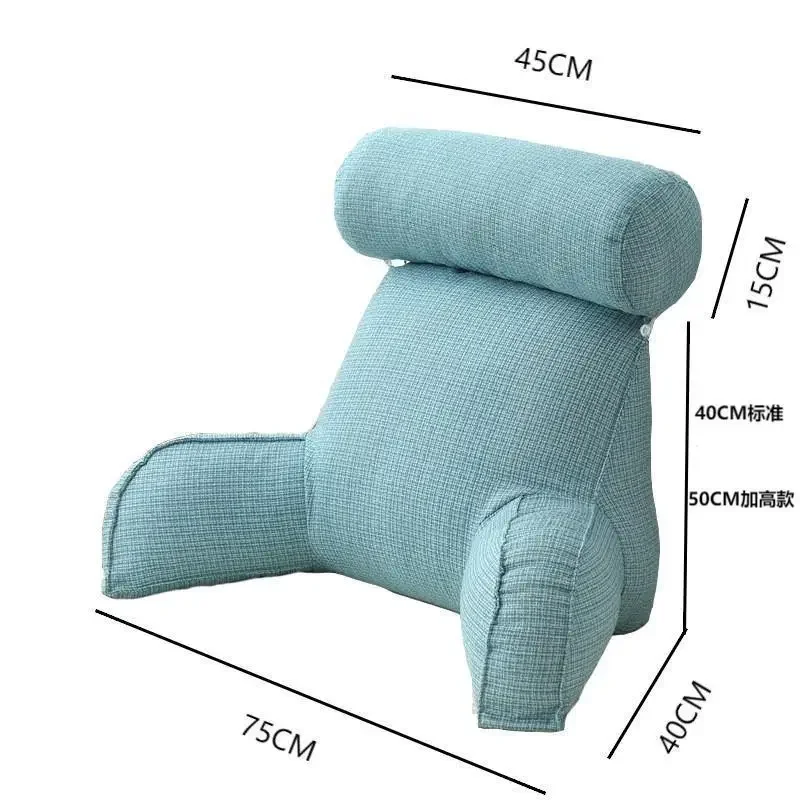 Student Reading Lumbar Pillow with Armrests Round Pillows with Pearl Cotton Core Detachable Multi Functional Lumbar Support