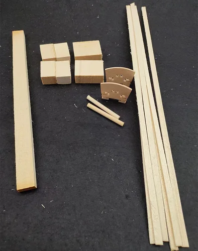 Imagen 2 del producto Revestimientos interiores para violín + juego de bloques de esquina superior + puentes para violín + poste de sonido + barra de bajo, madera de abeto de arce