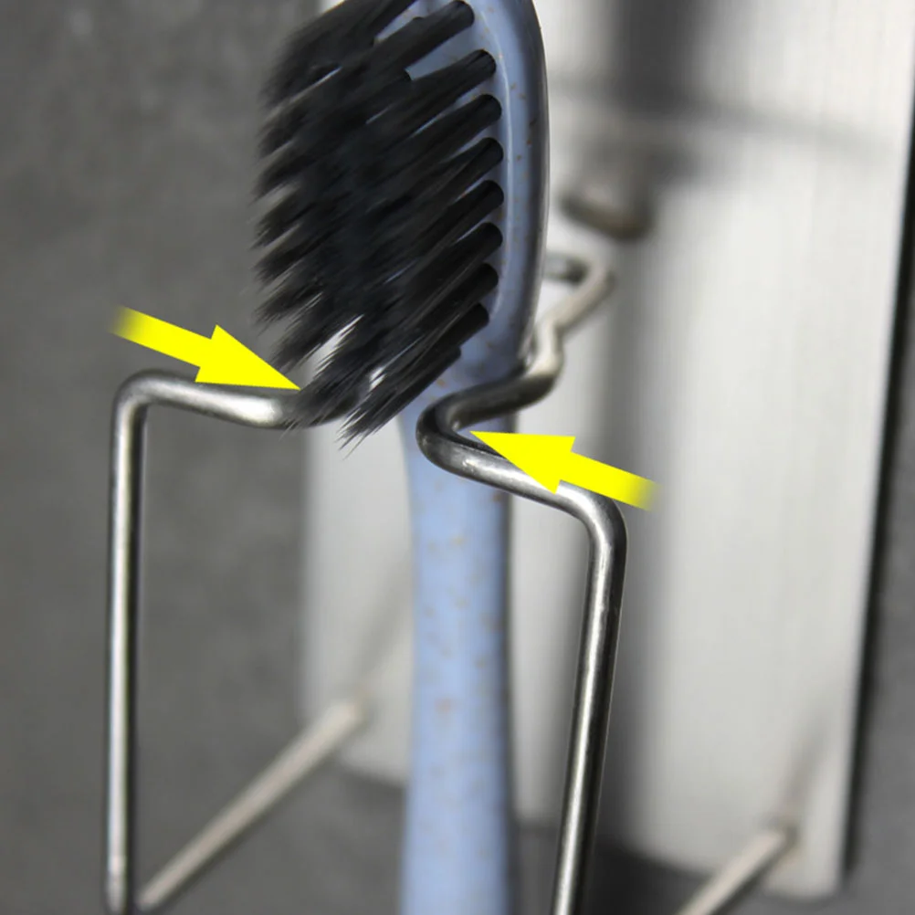 

3Pcs Wall-Mounted Toothbrush Rack Stainless Steel Bathroom Organizer Eco-Friendly Lightweight Toothbrush Rack