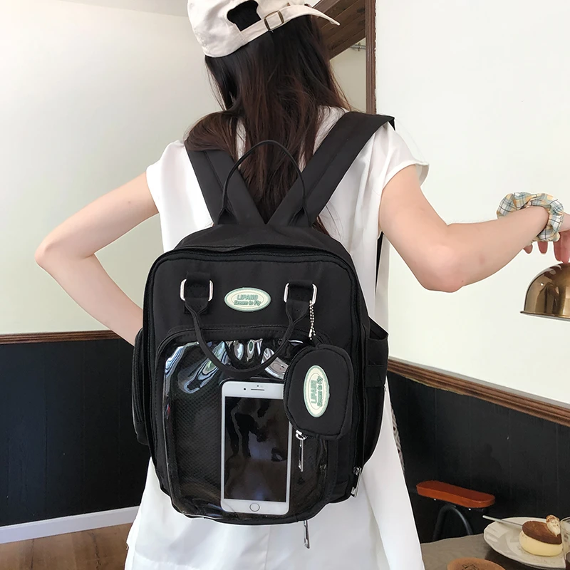 New Backpack Women Clear Transparent Itabag Girls Multipockets School Bags For Teenage Girls Women Bag Ita Bag DIY Backpacks