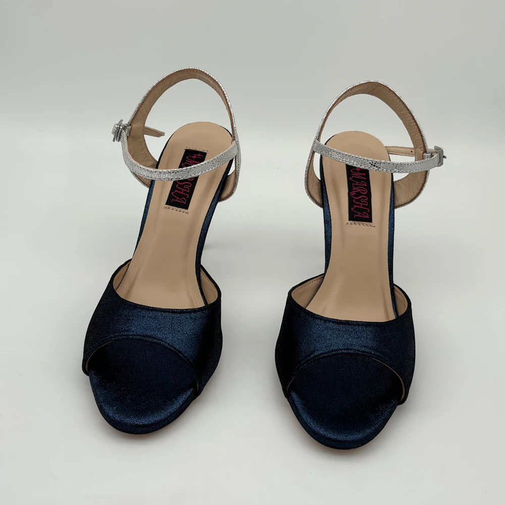 Two Tone Colors  Leather Argentina Tango Shoes Leather Hard Sole 7.5cm 9cm Heel Party Shoes Shipping Free   Flamico Shoes