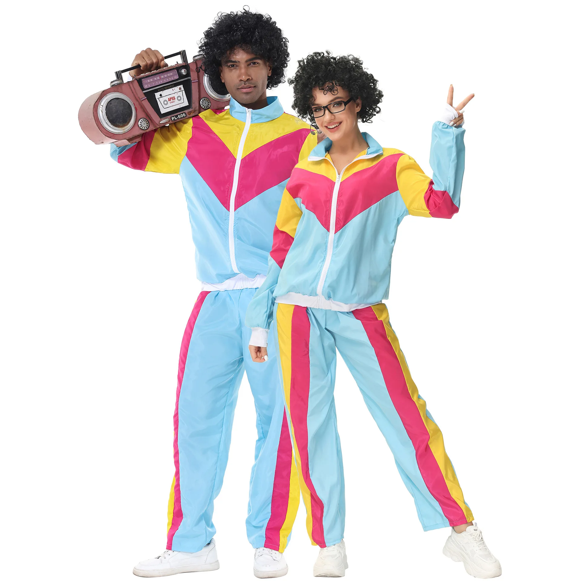 

M-XL Music Festival Tracksuit 80s Retro Hip-hop Disco Carnival Party Costume