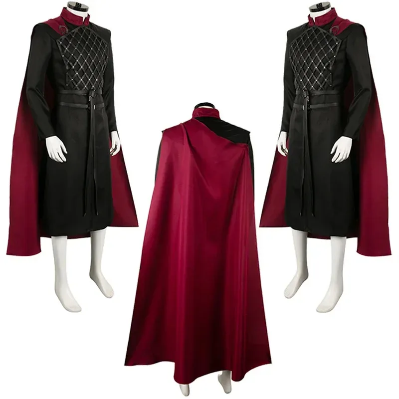 

Jacaerys Velaryon Men Cosplay Costume TV House Cosplay The Dragon Disguise Outfits Male Belt Coat Cloak Halloween Party Suits