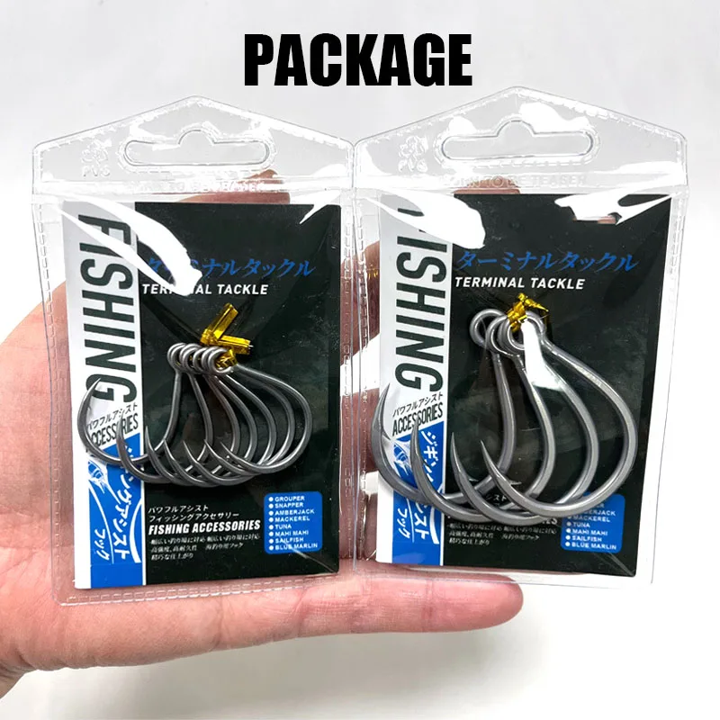 BKK 8091-5X Seamless Welded Rustproof Boat Fishing Reinforced Sea Fishing Single Hook High Carbon Steel Hooks Tuna Hooks